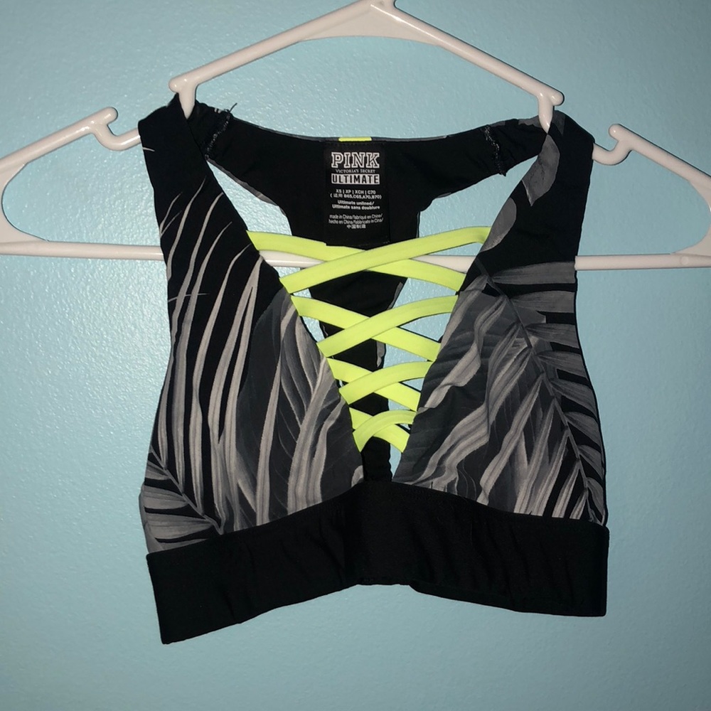 Pink sports bra